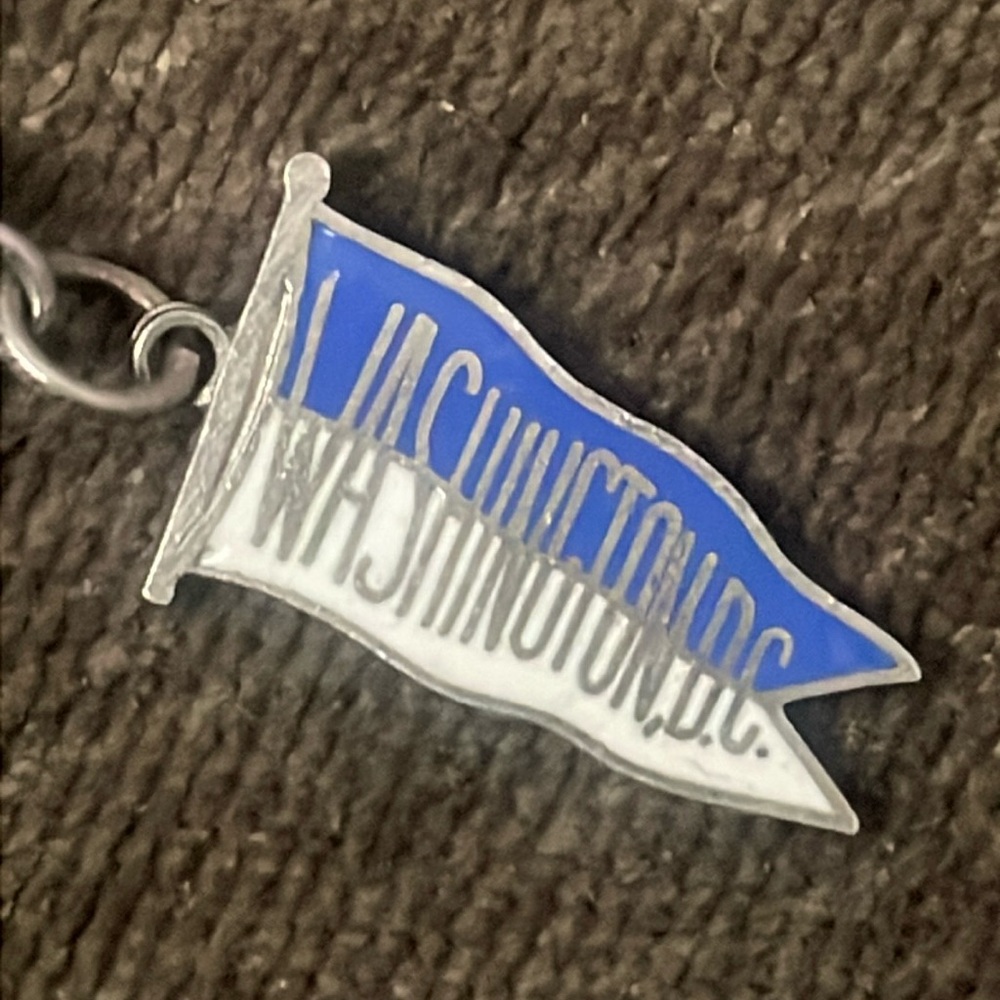 Sterling travel CHARM PENDANT real solid Silver Fine Jewelry 1960s Washington DC